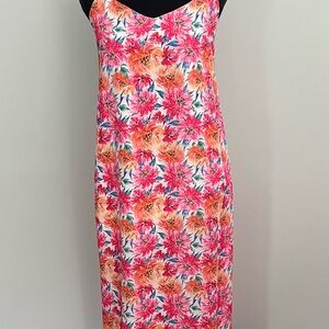 Pink Lily Floral‎ Maxi Dress - Pink and Orange